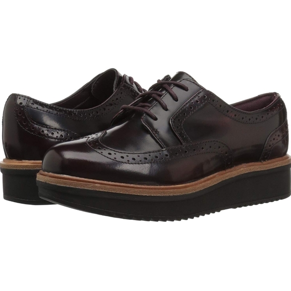 Clarks Teadale Maira Brogues in Aubergine - Picture 7 of 8